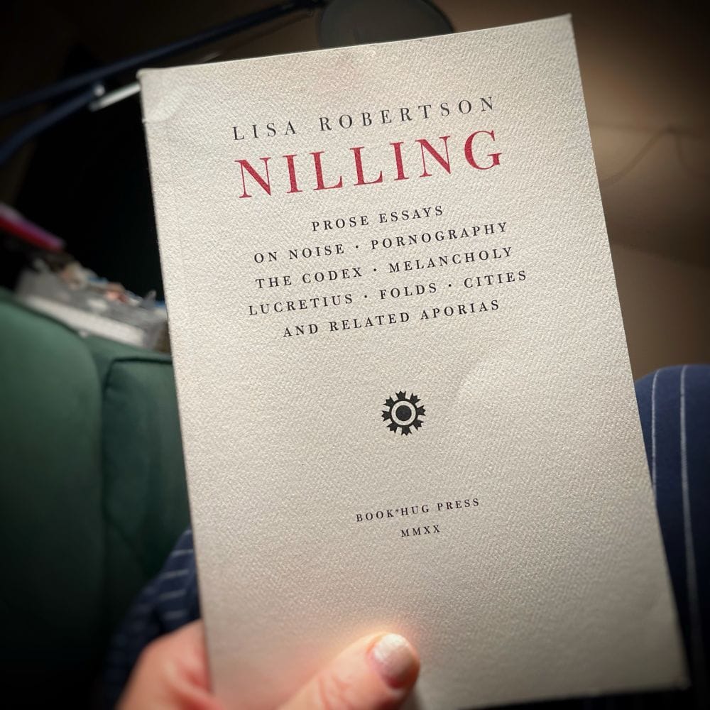 Lisa Robertson's NILLING